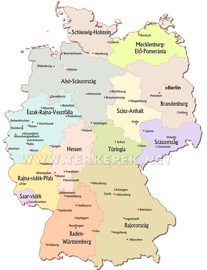 Németország térkép