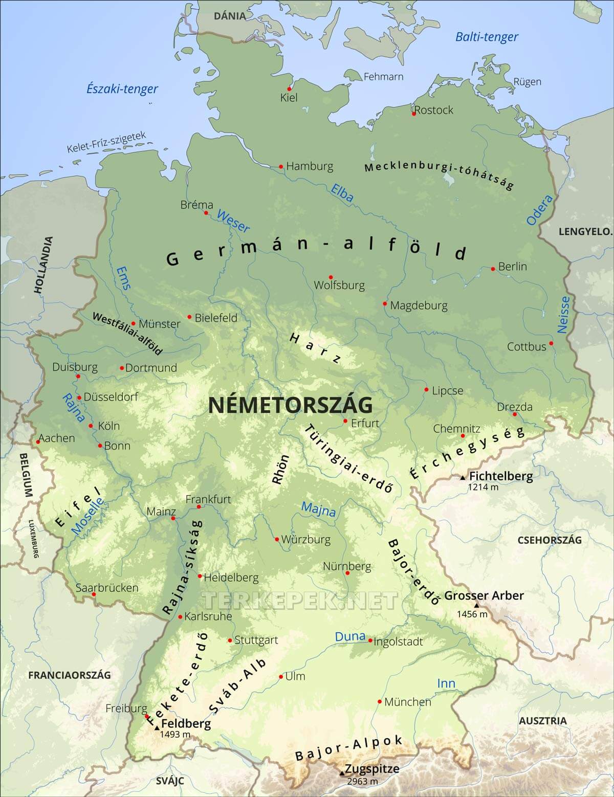 német térkép Németország térképek német térkép